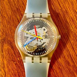 Swatch, men, classic transparent style